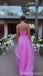 Simple Pink A-line Strapless Maxi Long Prom Dresses,Evening Dresses,13223