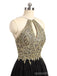 Green Gold Lace Halter Cheap Homecoming Dresses Online, Cheap Short Prom Dresses, CM736