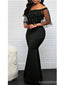 Sexy Black Mermaid Off Shoulder Cheap Long Prom Dresses Online,12948