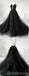 Black A-line Spaghetti Straps V-neck Long Prom Dresses Online,12732