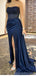 Sexy Blue Mermaid Sweetheart High Slit Maxi Long Prom Dresses,13264