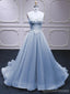 Blue Sweetheart A-line Long Party Prom Dresses Online,Dance Dresses, 12567