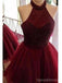 Halter Dark Red Tulle Short Cheap Homecoming Dresses Online, CM834