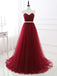 Sweetheart Red A-line Simple Long Evening Prom Dresses, Sparkly Sweet 16 Dresses, 18345