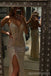 Sexy Mermaid Spaghetti Straps V-neck High Slit Cheap Prom Dresses,12954