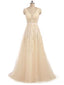 V Neck Champagne See Through Cheap Wedding Dresses Online, Cheap Bridal Dresses, WD494