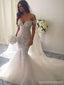 Sexy Off Shoulder Backless Lace Mermaid Wedding Dresses Online, WD420
