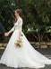 Long Sleeves Organza A-line Wedding Dresses Online, Cheap Simple Bridal Dresses, WD453