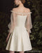 Light Champagne Off Shoulder Short Homecoming Dresses Online, Cheap Short Prom Dresses, CM850
