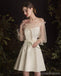 Light Champagne Off Shoulder Short Homecoming Dresses Online, Cheap Short Prom Dresses, CM850
