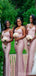 Sexy Mermaid Pink Spaghetti Straps Long maid of honor dresses, WG951