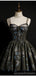 Black Spaghetti Straps Short Homecoming Dresses,Cheap Short Prom Dresses,CM887