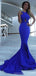 Sexy Royal Blue Mermaid Maxi Long Prom Dresses,Evening Dresses,13123