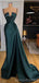 Unique Green Sheath Spaghetti Straps V-neck Cheap Long Prom Dresses,13036