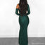 Unique Emerald Green Mermaid One Shoulder Side Slit Cheap Bridesmaid Dresses,WG1597