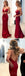 Cheap Simple Backless Dark Red Mermaid Long Evening Party Prom Dresses, 175200