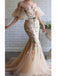 Floral Mermaid Off Shoulder Cheap Long Prom Dresses Online,Dance Dresses,12598