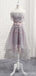 Grey Off Shoulder Floral Short Homecoming Dresses Online, Cheap Short Prom Dresses, CM849