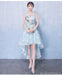 High Low Light Blue Lace Cheap Homecoming Dresses Online, CM697
