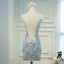 One Shoulder Grey Mermaid Tight Short Homecoming Dresses Online, CM691
