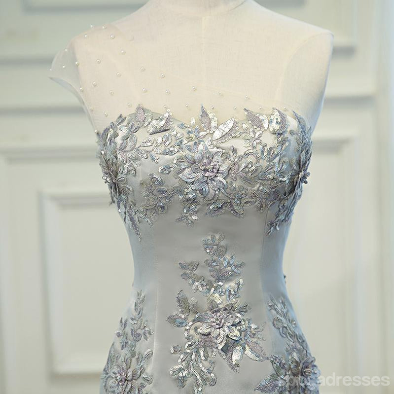 One Shoulder Grey Mermaid Tight Short Homecoming Dresses Online, CM691