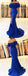 Sexy Mermaid Royal Blue Off Shoulder High Slit Long Prom Dresses Online,12603