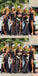 Simple Black Mermaid One Shoulder Side Slit Long Bridesmaid Dresses Online,WG1182