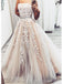 Strapless Grey Champagne Cheap Long Evening Prom Dresses, Evening Party Prom Dresses, 18633