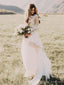 Long Sleeves Lace A-line Wedding Dresses Online, Cheap Unique Bridal Dresses, WD591