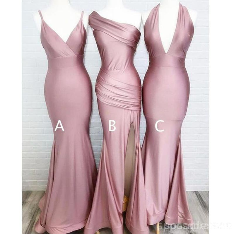 Simple Burgundy Cheap Mermaid Long Bridesmaid Dresses Online, WG812