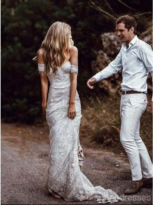 Sweetheart Lace Mermaid Wedding Dresses Online, Cheap Lace Bridal Dresses, WD460