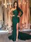 Mermaid One Shoulder Side Slit Prom Dresses, Sweet 16 Prom Dresses, 12417