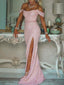 Mermaid Off Shoulder Side Slit Cheap Prom Dresses, Sweet 16 Prom Dresses, 12422