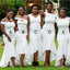Mismatched White Mermaid High Low Cheap Bridesmaid Dresses Online, BD110