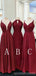Mismatched Burgundy Long A-line Bridesmaid Dresses Gown Online,WG1091