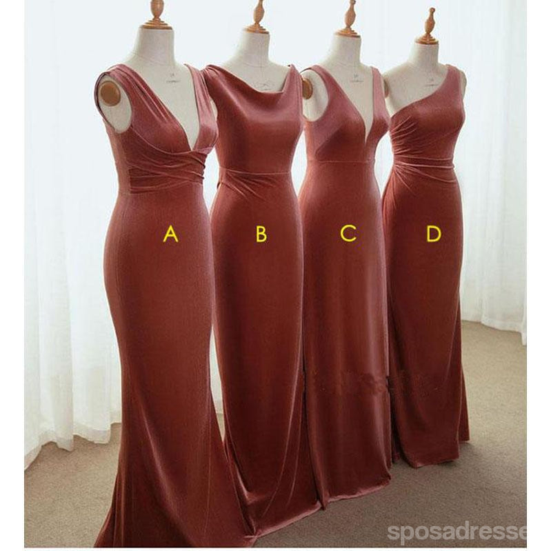 Mismatched Mermaid Dusty Rose Cheap Long Bridesmaid Dresses Online,WG1155
