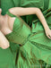 Green Straps A-line High Slit Party Prom Dresses, Cheap Dance Dresses,12539