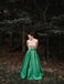 Halter Beaded Green Skirt A-line Long Evening Prom Dresses, Cheap Sweet 16 Dresses, 18310