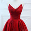 Red V Neck A-line Custom Long Evening Prom Dresses, 17717