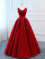 Red V Neck A-line Custom Long Evening Prom Dresses, 17717