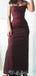 Simple Red Sheath Spaghetti Straps Maxi Long Prom Dresses,13212