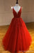 V Neck A-line Lace Cheap Long Evening Prom Dresses, Cheap Custom Sweet 16 Dresses, 18534