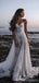 See Through Off Shoulder Long A-line Lace Wedding Dresses Online,WD747