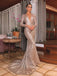 Mermaid V Neck Long Sleeves Long Prom Dresses, Sweet 16 Prom Dresses, 12519