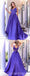 Simple Purple A-line V-neck Cheap Long Prom Dresses Online, Dance Dresses,12733