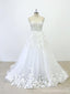 Strapless Lace See Through Beaded A-line Unique Wedding Dresses Online, WD391