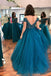 Sexy Off Shoulder Backless Teal A line Long Evening Prom Dresses, Popular Cheap Long 2018 Party Prom Dresses, 17311