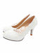 Lace High Heel Wedding Shoes White Bridal Shoes Low Heel Bridesmaid Shoes