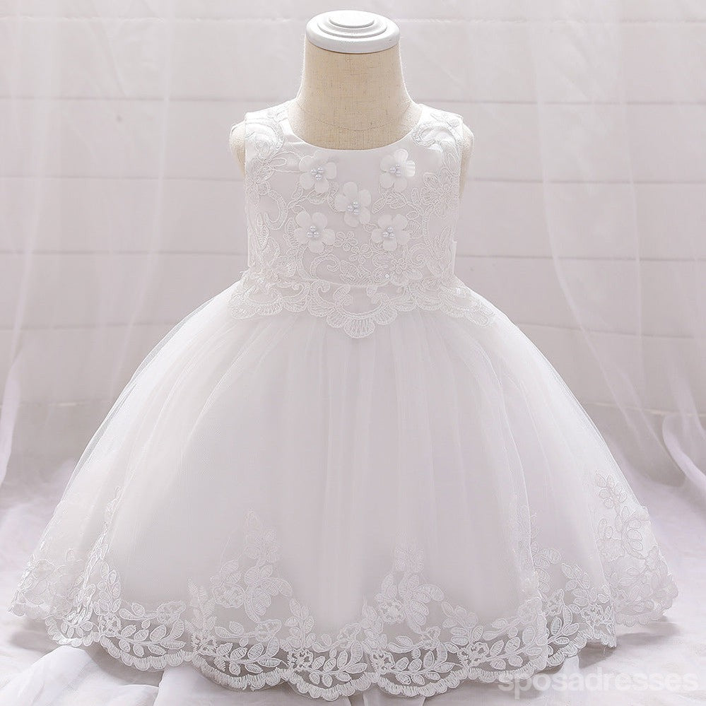 Sweet Champagne A-line Long Flower Girl Dresses, Cute Junior Girl Dresses, FG0198