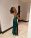 Sexy Emerald Green Mermaid Spaghetti Straps Side Slit Long Party Prom Dresses,Evening Dress,13395